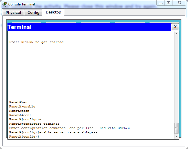 packet tracer router configuration